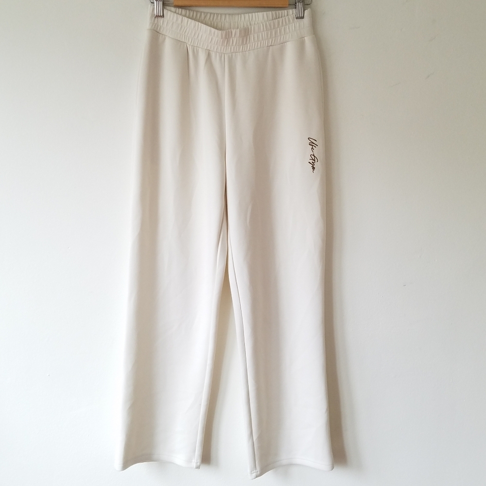UFC Gym Train Different High Waist Wide Leg Cream Sweatpants Size Small